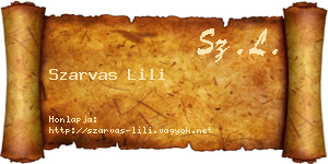 Szarvas Lili névjegykártya